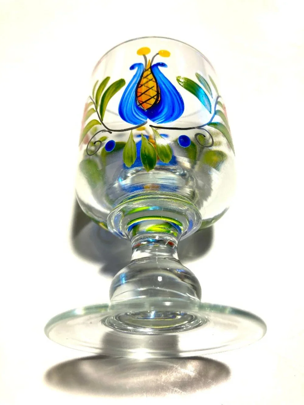 4 Hand-Painted Swedish Schnapps Glasses